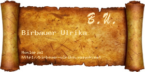 Birbauer Ulrika névjegykártya